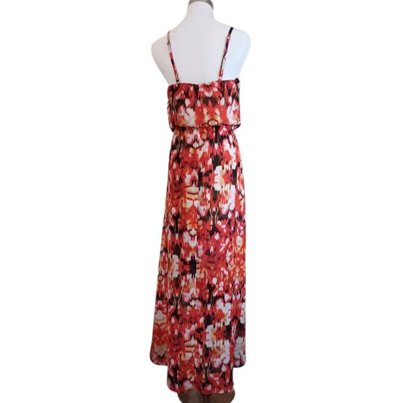 GUESS Flowy Maxi Midi Dress S Floral Bright Tropical Travel Vacation Trip‎ Party - Picture 10 of 11